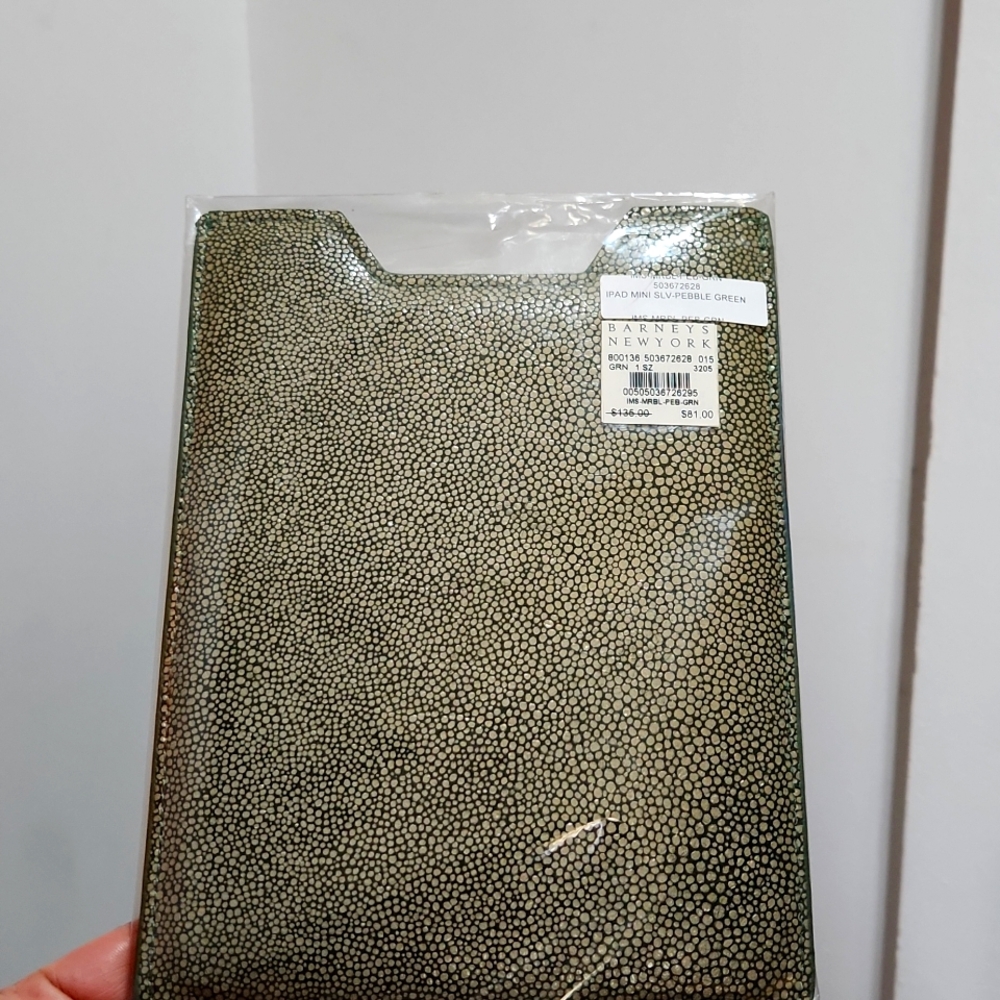 Barneys New York Green Pebble iPad Mini Sleeve